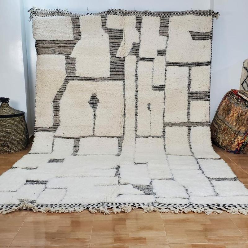 White Irfaan Marokkaans handgemaakt tapijt